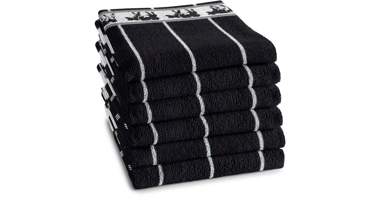 DDDDD Keukendoek Zwart Bont