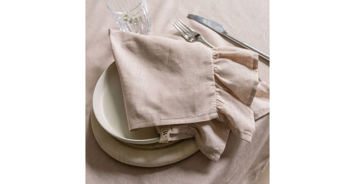 Walra Servet Set Lovely Linen Ruffles