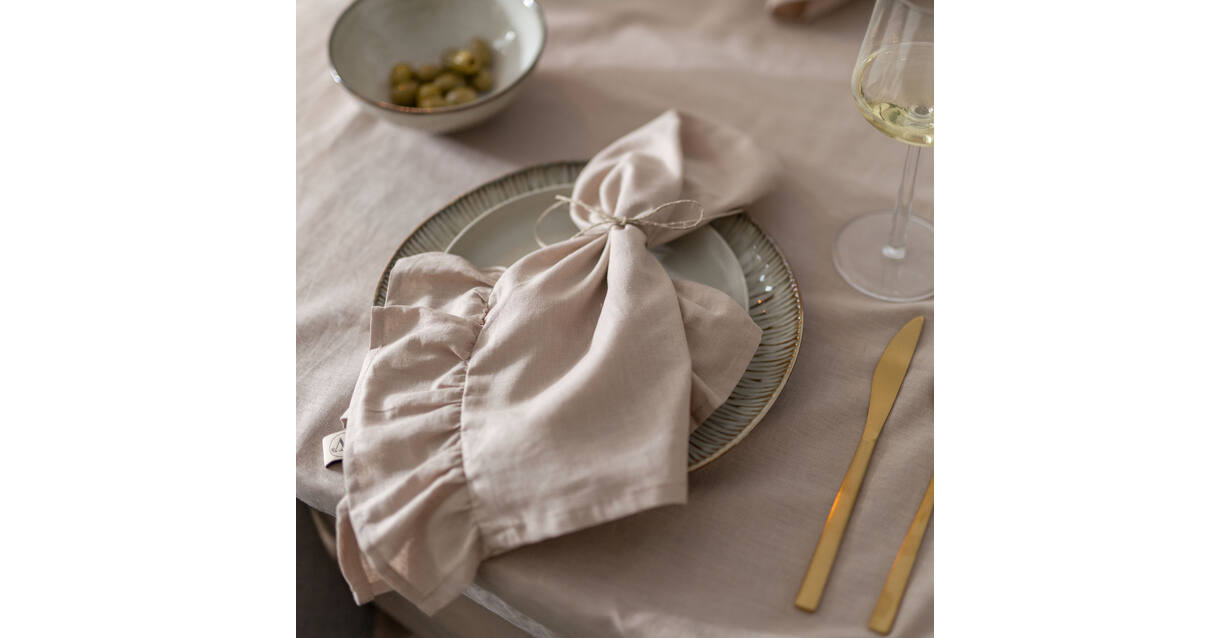 Walra Servet Set Lovely Linen Ruffles