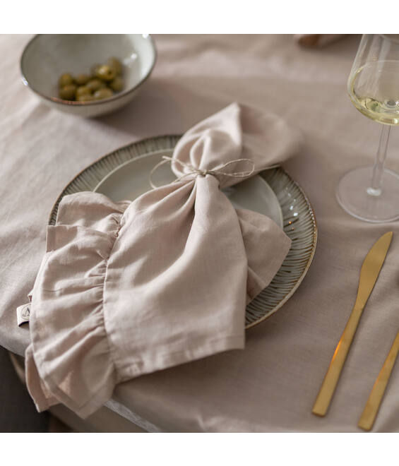 Walra Servet Set Lovely Linen Ruffles